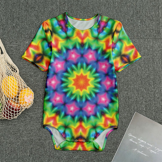 Rainbow Kaleidoscope Print Men's Bodysuit