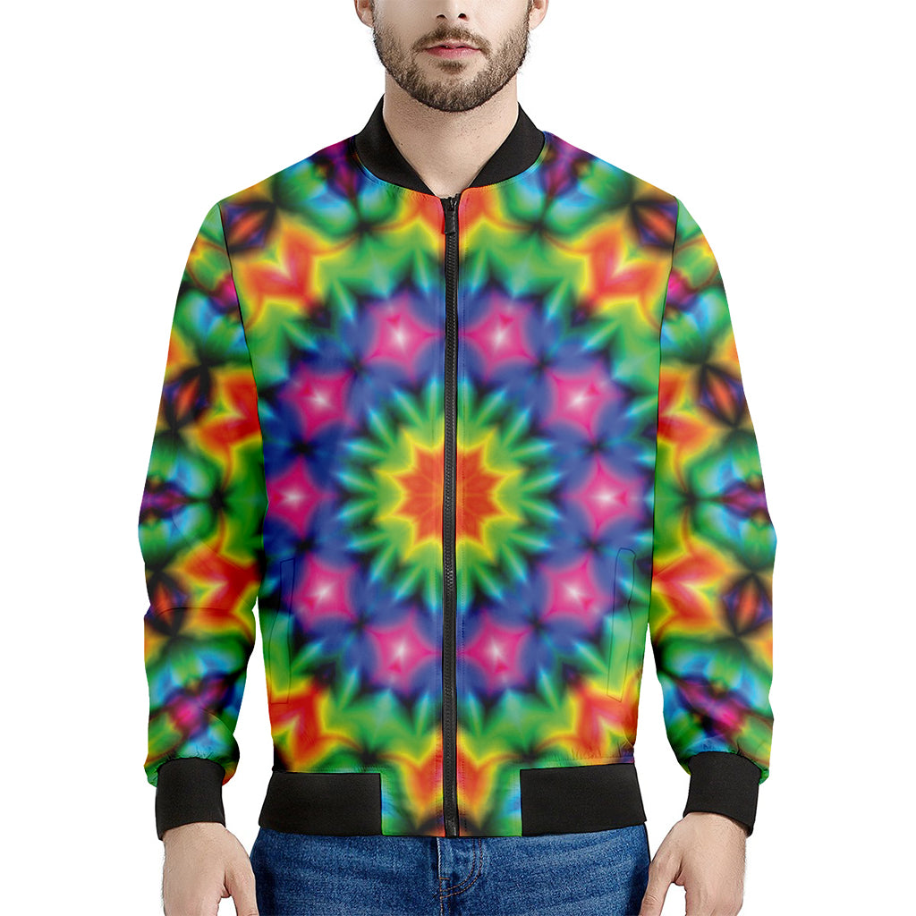 Rainbow Kaleidoscope Print Men's Bomber Jacket