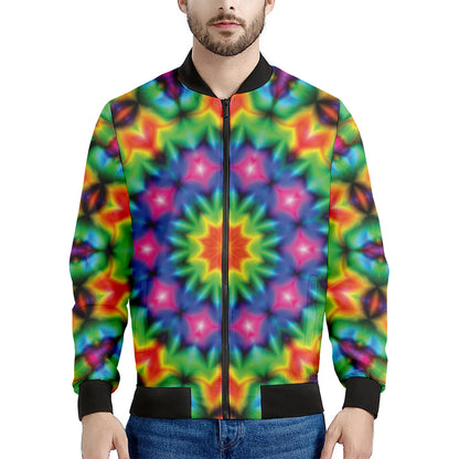 Rainbow Kaleidoscope Print Men's Bomber Jacket