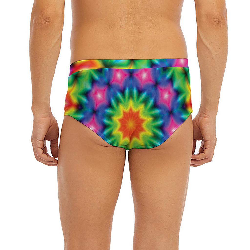 Rainbow Kaleidoscope Print Men's Briefs