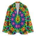Rainbow Kaleidoscope Print Men's Cotton Blazer