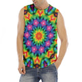 Rainbow Kaleidoscope Print Men's Fitness Tank Top