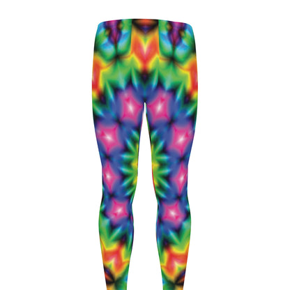 Rainbow Kaleidoscope Print Men's leggings