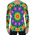 Rainbow Kaleidoscope Print Men's Long Sleeve T-Shirt