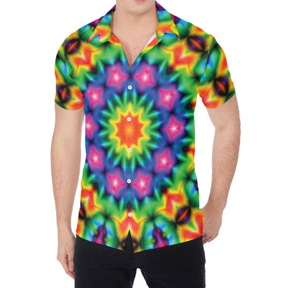 Rainbow Kaleidoscope Print Men's Shirt