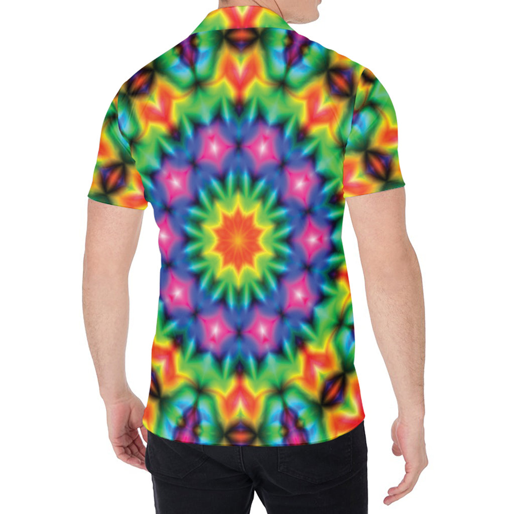 Rainbow Kaleidoscope Print Men's Shirt
