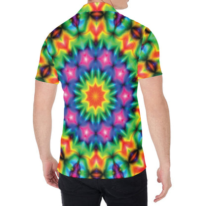 Rainbow Kaleidoscope Print Men's Shirt