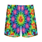 Rainbow Kaleidoscope Print Men's Sports Shorts