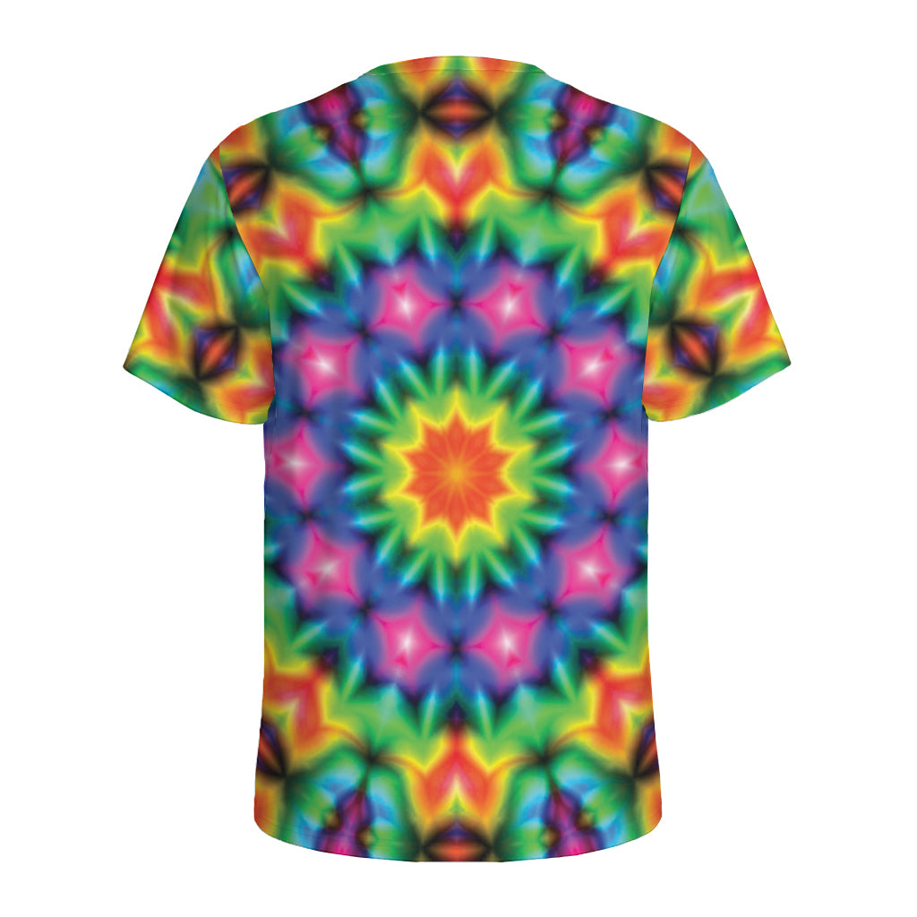 Rainbow Kaleidoscope Print Men's Sports T-Shirt