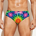 Rainbow Kaleidoscope Print Men's Swim Briefs