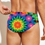 Rainbow Kaleidoscope Print Men's Swim Briefs