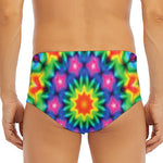 Rainbow Kaleidoscope Print Men's Triangle Swim Briefs