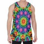 Rainbow Kaleidoscope Print Men's Velvet Tank Top