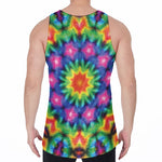Rainbow Kaleidoscope Print Men's Velvet Tank Top