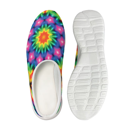 Rainbow Kaleidoscope Print Mesh Casual Shoes