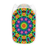 Rainbow Kaleidoscope Print Mesh Laundry Hamper