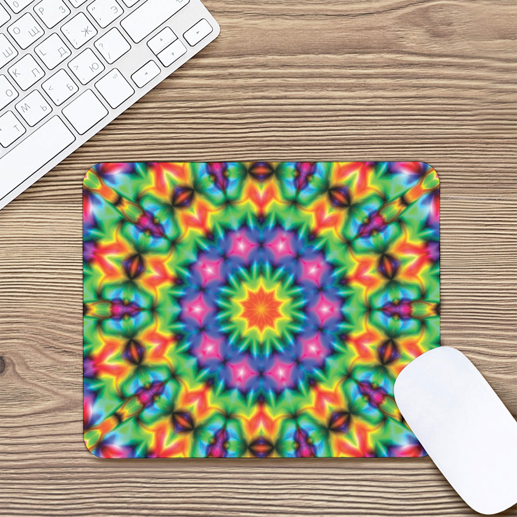 Rainbow Kaleidoscope Print Mouse Pad