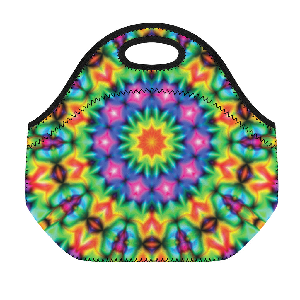Rainbow Kaleidoscope Print Neoprene Lunch Bag