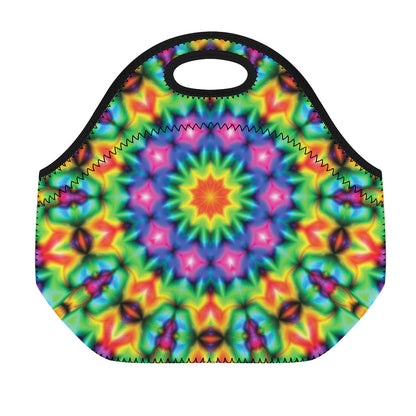 Rainbow Kaleidoscope Print Neoprene Lunch Bag
