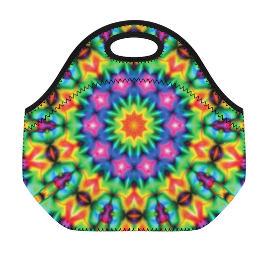 Rainbow Kaleidoscope Print Neoprene Lunch Bag