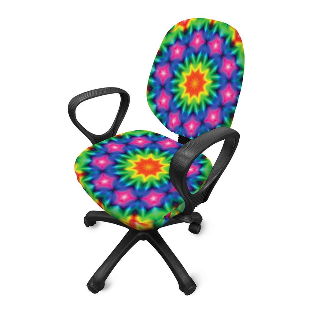 Rainbow Kaleidoscope Print Office Chair Cover