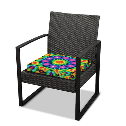 Rainbow Kaleidoscope Print Outdoor Seat Cushion Cover