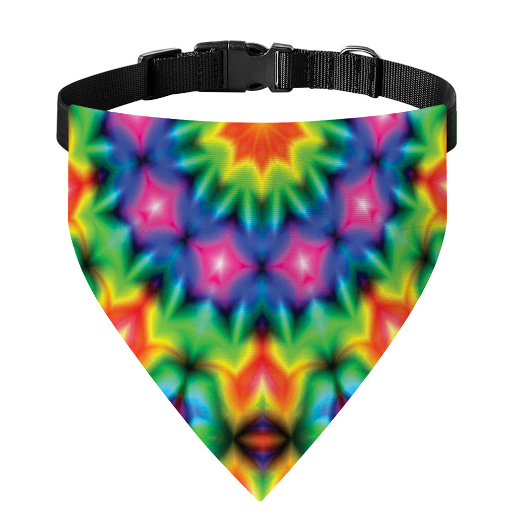 Rainbow Kaleidoscope Print Over The Collar Dog Bandana