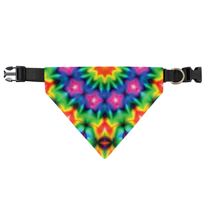 Rainbow Kaleidoscope Print Over The Collar Dog Bandana