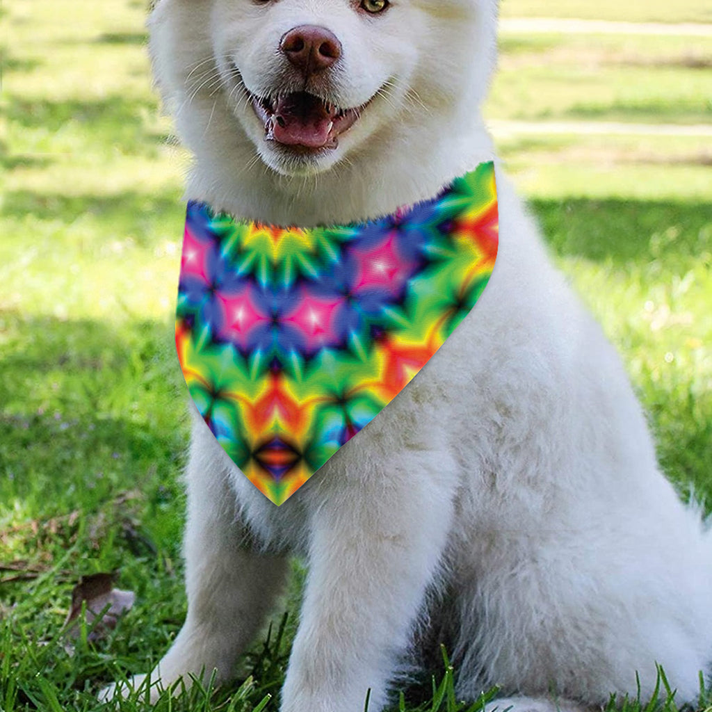 Rainbow Kaleidoscope Print Over The Collar Dog Bandana