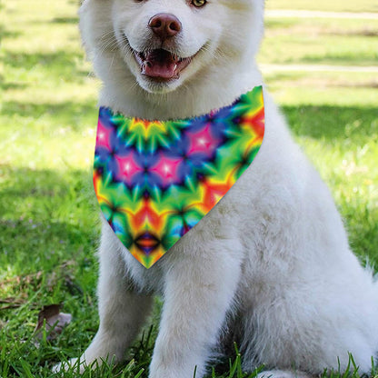 Rainbow Kaleidoscope Print Over The Collar Dog Bandana