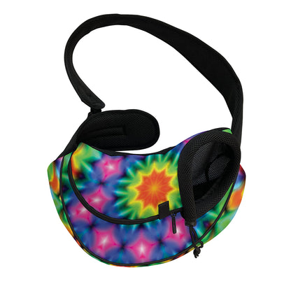 Rainbow Kaleidoscope Print Pet Sling Carrier