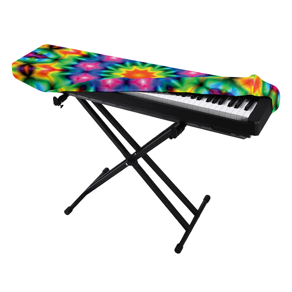 Rainbow Kaleidoscope Print Piano Keyboard Cover