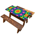 Rainbow Kaleidoscope Print Picnic Table Cover