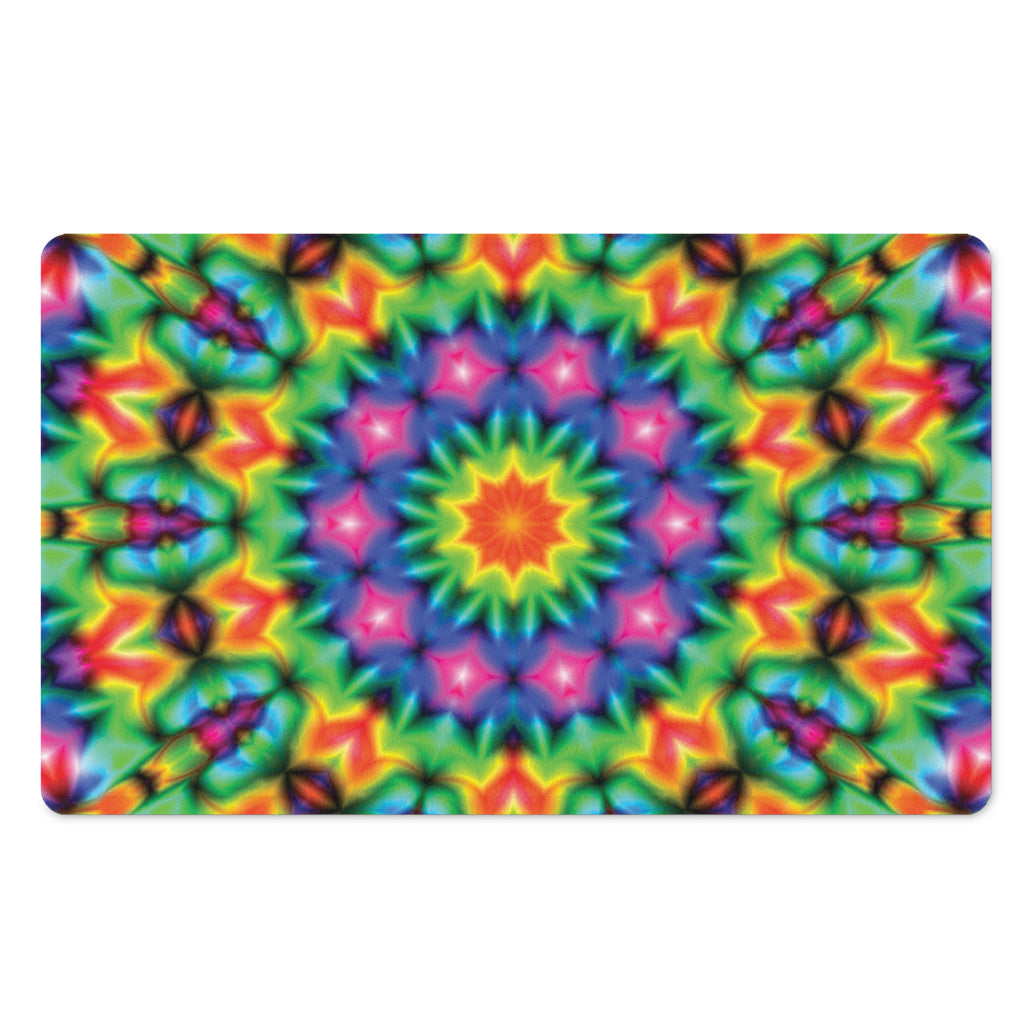 Rainbow Kaleidoscope Print Polyester Doormat