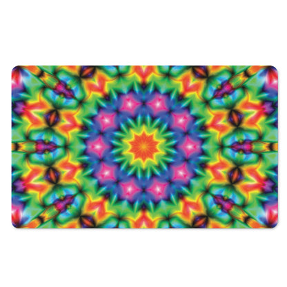 Rainbow Kaleidoscope Print Polyester Doormat