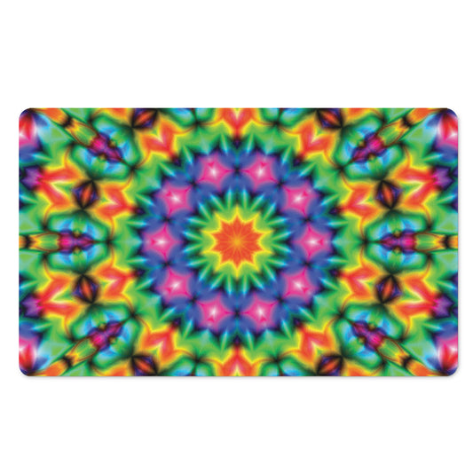 Rainbow Kaleidoscope Print Polyester Doormat