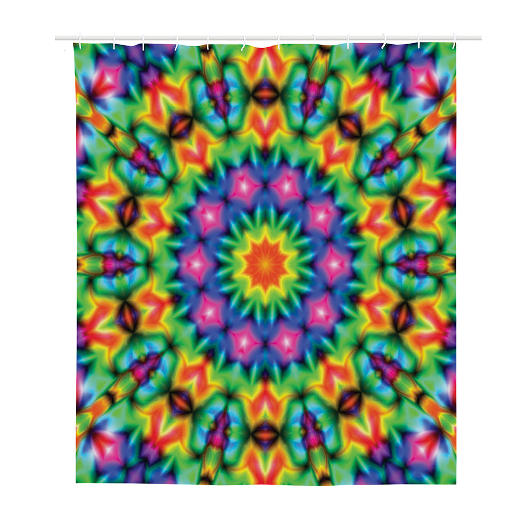 Rainbow Kaleidoscope Print Polyester Shower Curtain