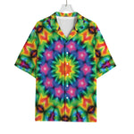 Rainbow Kaleidoscope Print Rayon Hawaiian Shirt