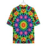 Rainbow Kaleidoscope Print Rayon Hawaiian Shirt