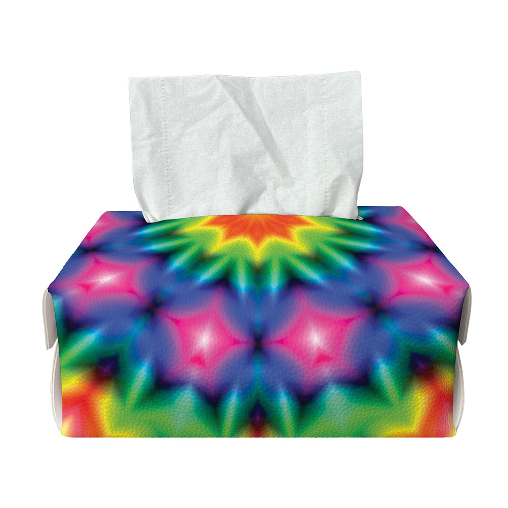 Rainbow Kaleidoscope Print Rectangle Tissue Box Cover