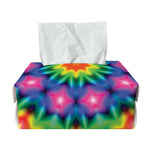 Rainbow Kaleidoscope Print Rectangle Tissue Box Cover
