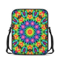 Rainbow Kaleidoscope Print Rectangular Crossbody Bag