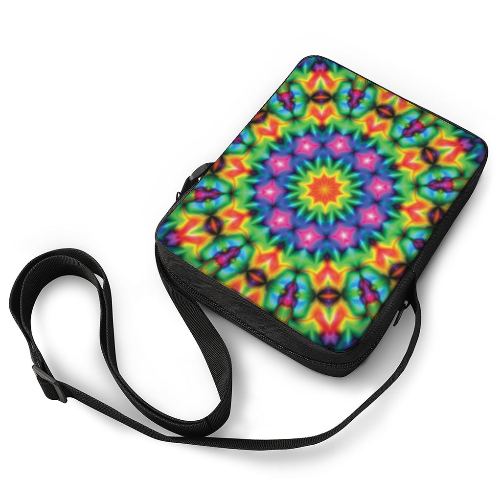 Rainbow Kaleidoscope Print Rectangular Crossbody Bag