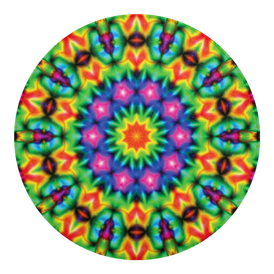 Rainbow Kaleidoscope Print Round Blanket