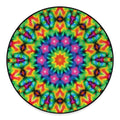 Rainbow Kaleidoscope Print Round Floor Mat