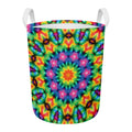 Rainbow Kaleidoscope Print Round Laundry Basket