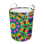 Rainbow Kaleidoscope Print Round Laundry Basket