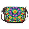 Rainbow Kaleidoscope Print Saddle Bag
