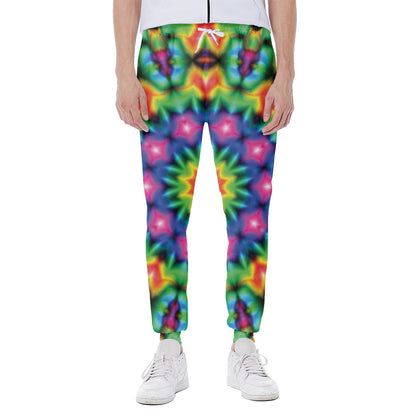 Rainbow Kaleidoscope Print Scuba Joggers