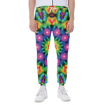 Rainbow Kaleidoscope Print Scuba Joggers